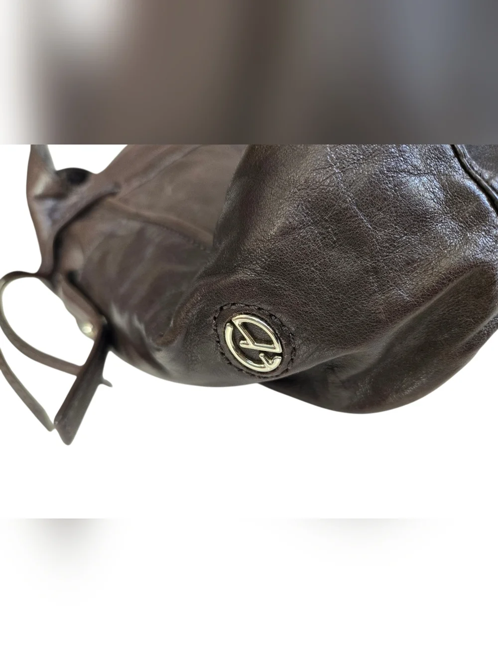 Francesco Biasia Brown Leather Backpack Italian Slouchy Minimalist Bag